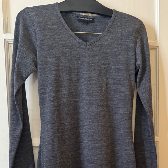 Zimmermann (Australian) - Dark Gray Wool, Long Top/Mini Dress, Size 1 - USA 0-2 - Picture 3 of 10